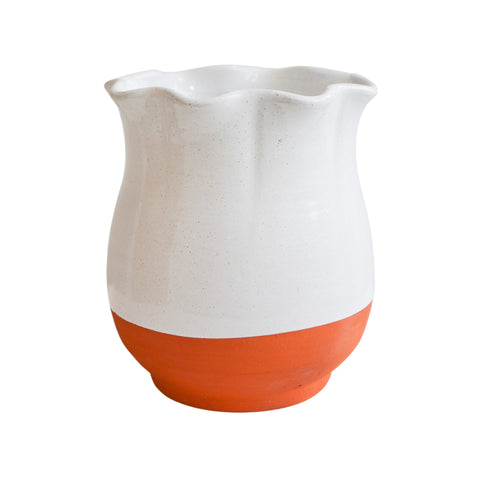 Classic Country-style Handmade Planter Vase in Ivory