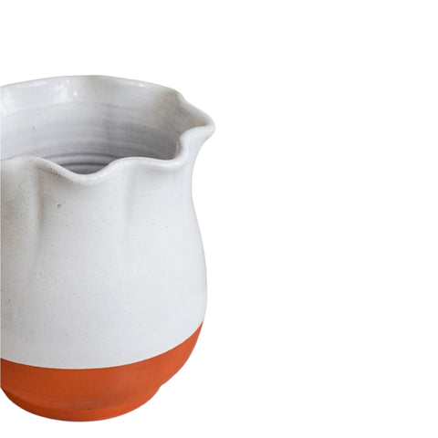 Classic Country-style Handmade Planter Vase in Ivory