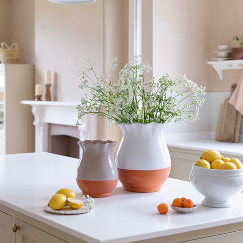 Classic Country-style Handmade Planter Vase in Ivory