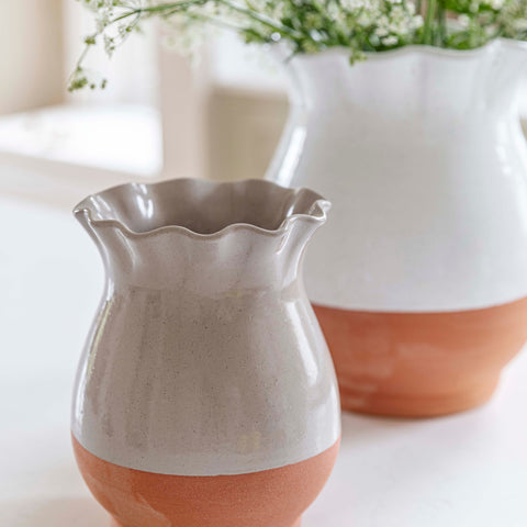 Classic Country-style Handmade Planter Vase in Ivory