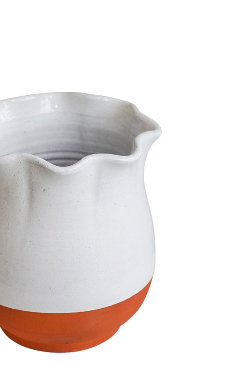 Classic Country-style Handmade Planter Vase in Ivory