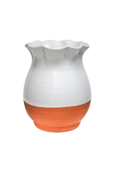 Classic Country-style Handmade Planter Vase in Ivory