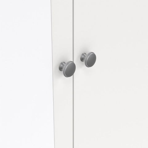 Simple and Minimalistic Hickory Oak Wardrobe with Mirrored Door and Metal Handles