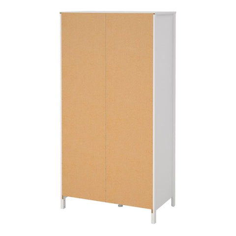 Simple and Minimalistic Hickory Oak Wardrobe with Mirrored Door and Metal Handles