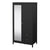 Simple and Minimalistic Hickory Oak Wardrobe with Mirrored Door and Metal Handles