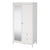 Simple and Minimalistic Hickory Oak Wardrobe with Mirrored Door and Metal Handles