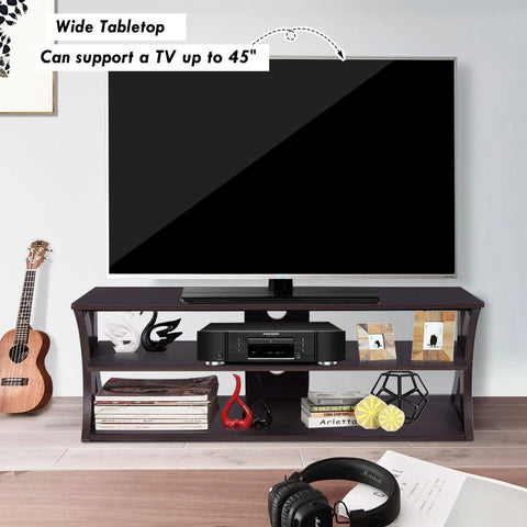 Super Elegant and Spacious TV Stand with 45" TV Capacity and Open Storage Shelves