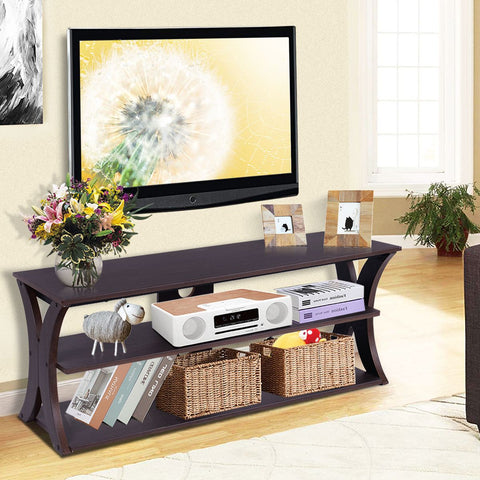 Super Elegant and Spacious TV Stand with 45" TV Capacity and Open Storage Shelves