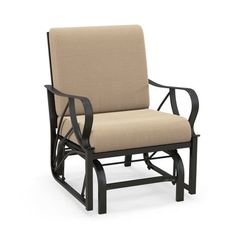 Indoor and Outdoor Armchair with Metal Frame and Cushion in Light Brown