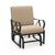 Indoor and Outdoor Armchair with Metal Frame and Cushion in Light Brown