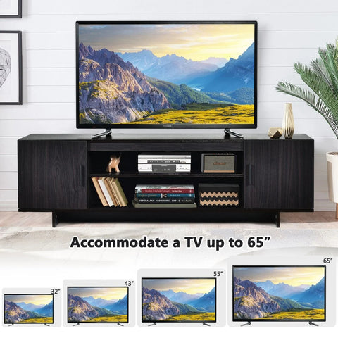 Elegant and Spacious Wooden TV Cabinet with 2 Cabinets and Ample Storage