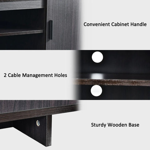 Elegant and Spacious Wooden TV Cabinet with 2 Cabinets and Ample Storage