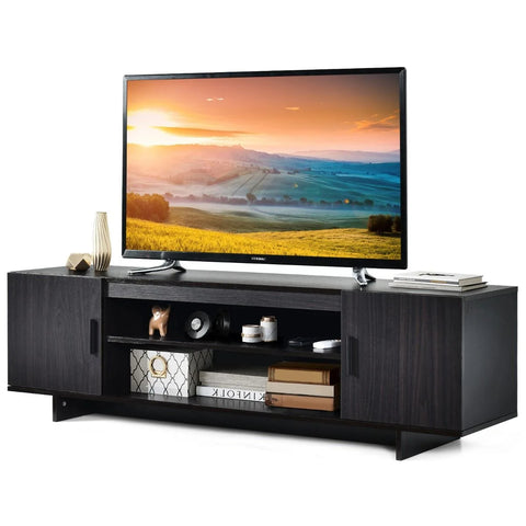Elegant and Spacious Wooden TV Cabinet with 2 Cabinets and Ample Storage