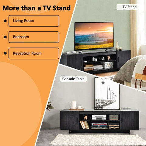 Elegant and Spacious Wooden TV Cabinet with 2 Cabinets and Ample Storage