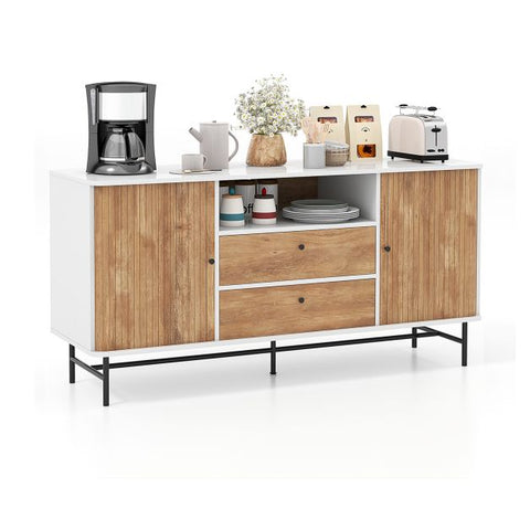 Rustic Inspired and Spacious Buffet Sideboard with Storage Shelf