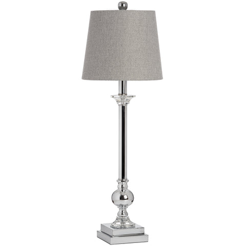 Striking and Elegant Grey Lamp with Luxurious Chrome Base