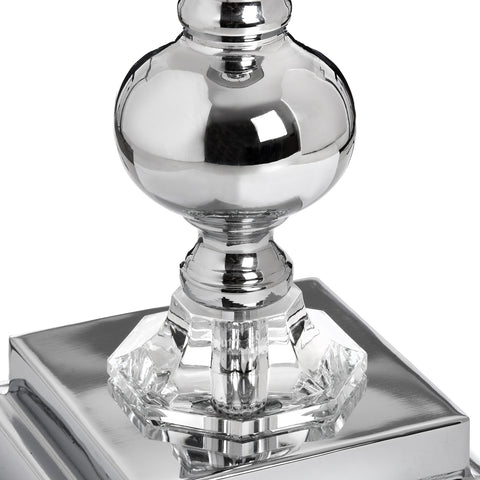 Striking and Elegant Grey Lamp with Luxurious Chrome Base