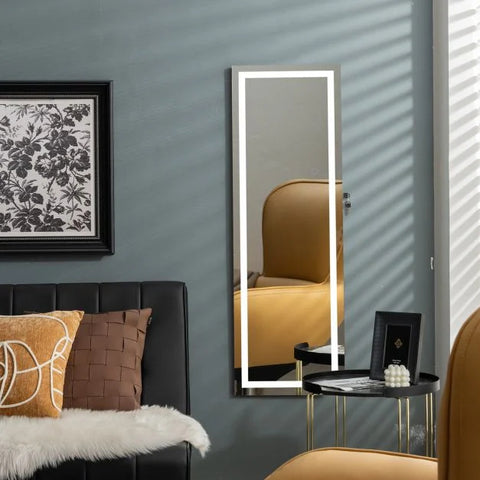 Mountable Jewellery Cabinet with Full-Length Mirror and LED Lights