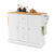 Sleek and Modern Island Cart with Rubberwood Countertop and Movable Wheels