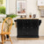 Sleek and Modern Island Cart with Rubberwood Countertop and Movable Wheels