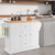 Sleek and Modern Island Cart with Rubberwood Countertop and Movable Wheels
