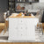 Sleek and Modern Island Cart with Rubberwood Countertop and Movable Wheels