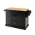 Sleek and Modern Island Cart with Rubberwood Countertop and Movable Wheels