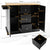 Sleek and Modern Island Cart with Rubberwood Countertop and Movable Wheels