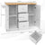 Sleek and Modern Island Cart with Rubberwood Countertop and Movable Wheels
