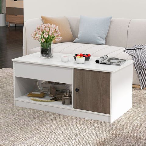 Practical and Stylish Coffee Table with Lift Mechanism and Multiple Compartments