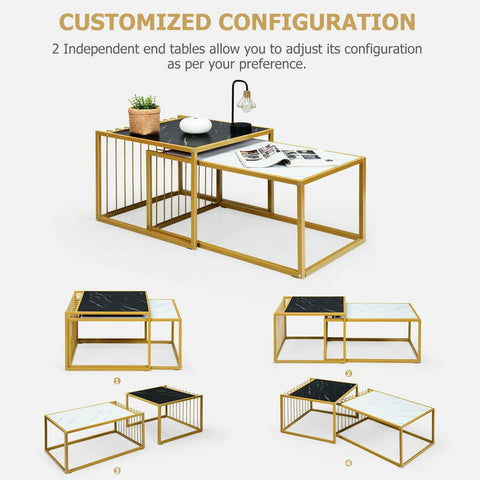 Modern and Spacious Nesting Tables with Sturdy Construction and Elegant Design