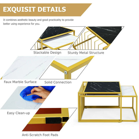 Modern and Spacious Nesting Tables with Sturdy Construction and Elegant Design