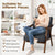 Homely Lean Back Armchair with Rubber Wood Frame in Grey