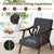 Homely Lean Back Armchair with Rubber Wood Frame in Grey