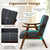 Homely Lean Back Armchair with Rubber Wood Frame in Grey