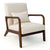 Homely Lean Back Armchair with Rubber Wood Frame and Pillow