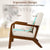 Homely Lean Back Armchair with Rubber Wood Frame and Pillow
