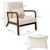 Homely Lean Back Armchair with Rubber Wood Frame and Pillow