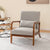 Homely Lean Back Armchair with Rubber Wood Frame and Pillow