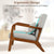 Homely Lean Back Armchair with Rubber Wood Frame and Pillow