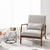 Homely Lean Back Armchair with Rubber Wood Frame and Pillow