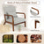 Homely Lean Back Armchair with Rubber Wood Frame and Pillow