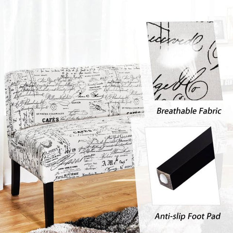 Black and White Handwriting 2 Seater Sofa in 127cm Length
