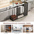 Stylish Entryway Console Table with Partitioned Storage and Faux Marble Top