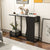 Stylish Entryway Console Table with Partitioned Storage and Faux Marble Top