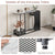 Stylish Entryway Console Table with Partitioned Storage and Faux Marble Top