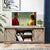 Elegant and Rustic TV Stand with Ample Storage and Functional Barn Doors