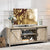 Elegant and Rustic TV Stand with Ample Storage and Functional Barn Doors