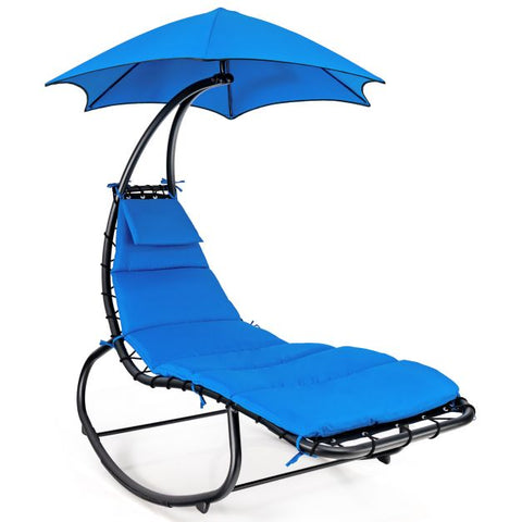Garden Rocking Hammock with Steel Frame and Waterproof Canopy