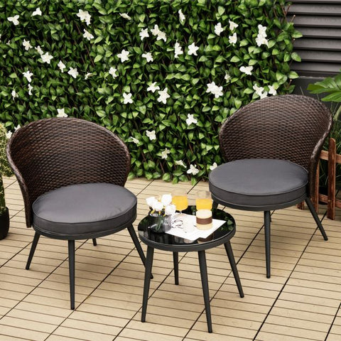 Madison Garden Bistro Set with soft cushions in Grey
